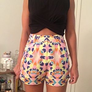 Mara Hoffman silk print shorts neon size 4